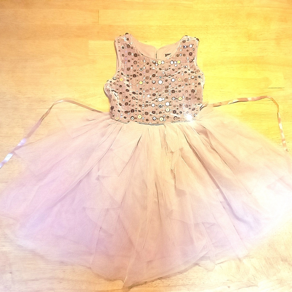 NORDSTROM RACK ZUNIE DUSTY ROSE sz 5 Princess Sequin Dress